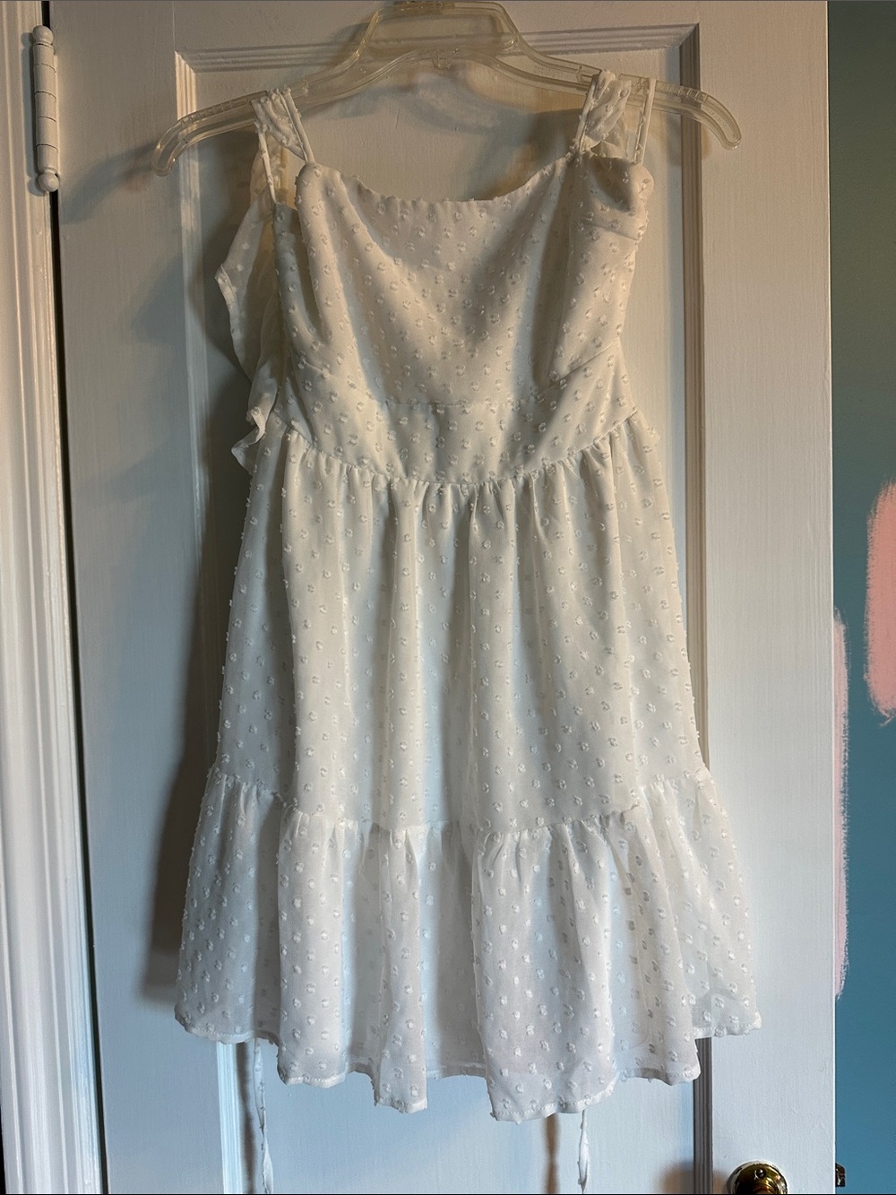 Lulu's White Swiss Dot Ruffle Sundress